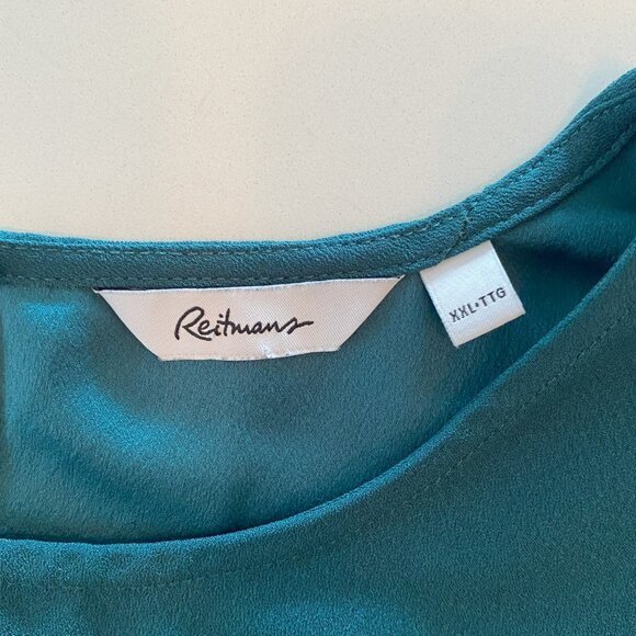 Reitmans - Short Sleeve, Waist-Detail, Round Neck Top, Jewel Green - Size XXL - Picture 7 of 7